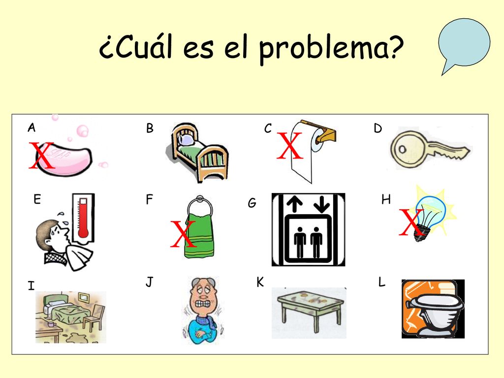 ¿Cuál es el problema A B C D X X E F H G X X J K L I