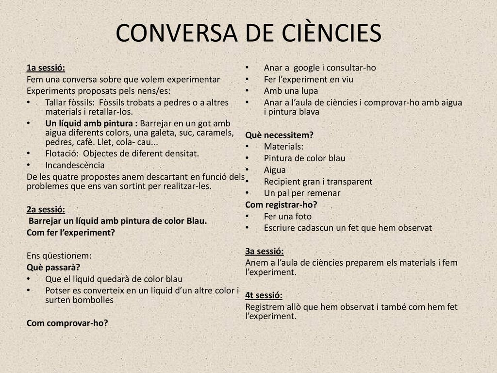 CONVERSA DE CIÈNCIES 1a sessió: Anar a google i consultar-ho