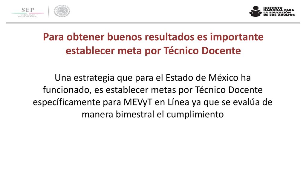 Para obtener buenos resultados es importante establecer meta por Técnico Docente