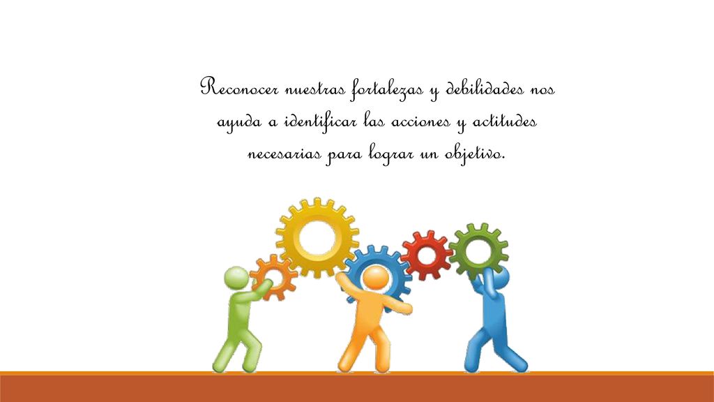 Reconocer nuestras fortalezas y debilidades nos ayuda a identificar las acciones y actitudes necesarias para lograr un objetivo.