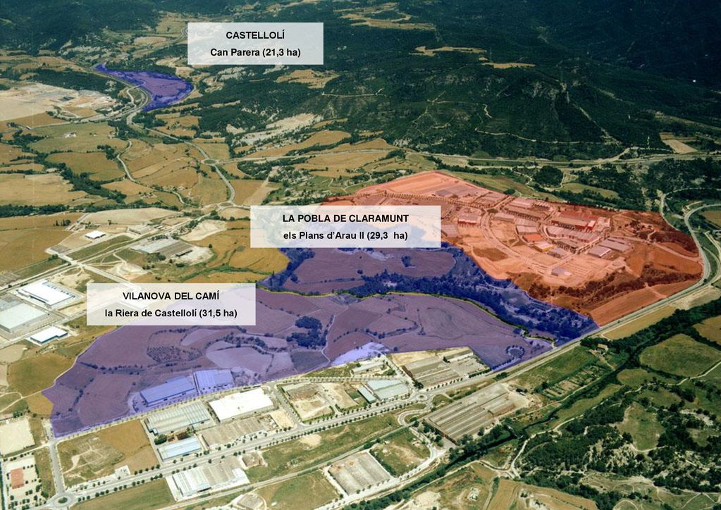 els Plans d’Arau II (29,3 ha) la Riera de Castellolí (31,5 ha)