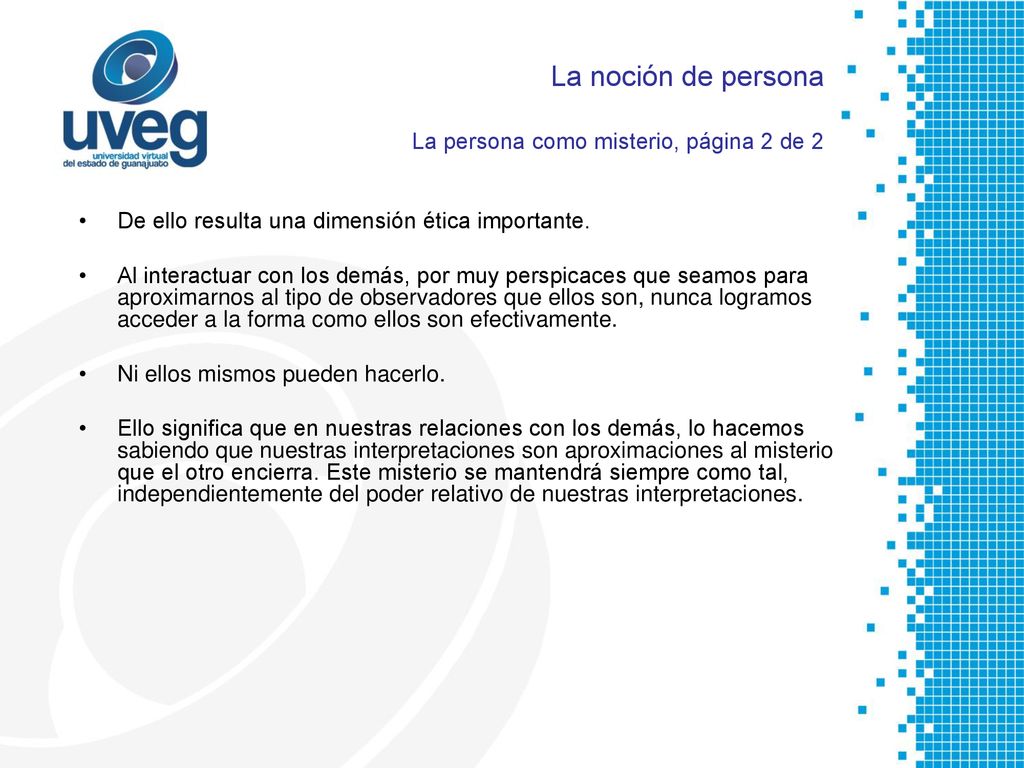 La noción de persona La persona como misterio, página 2 de 2