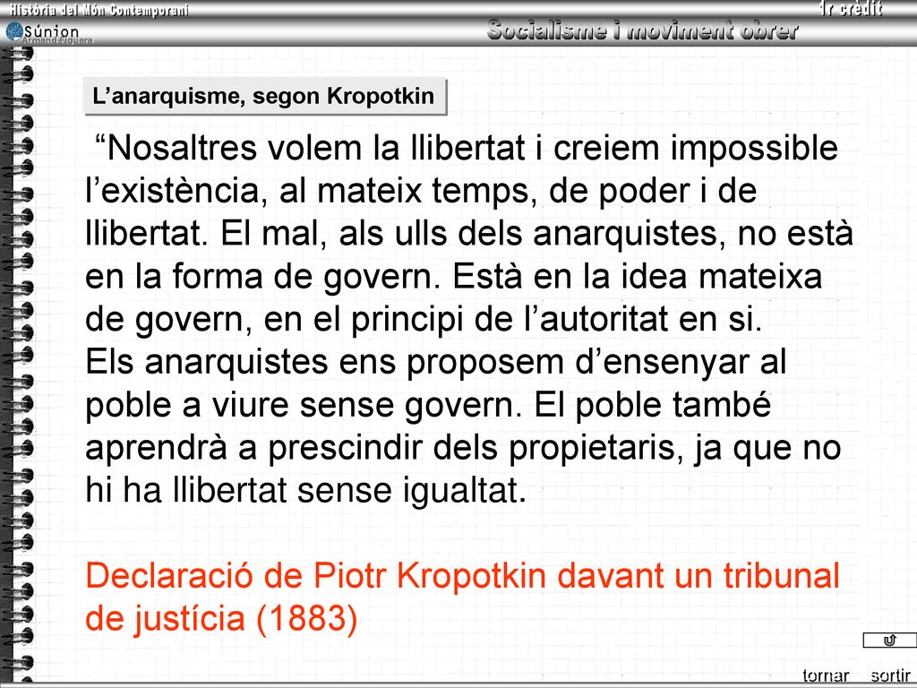 Declaració de Piotr Kropotkin davant un tribunal de justícia (1883)
