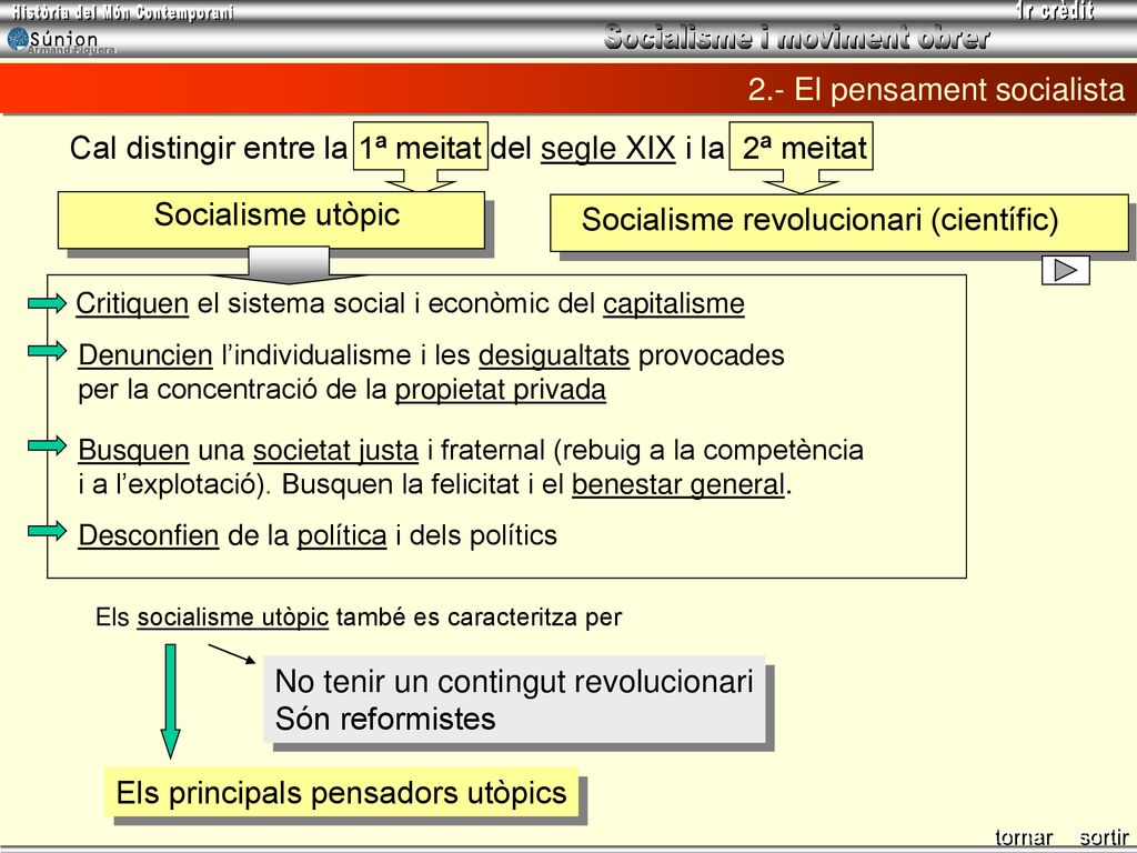 2.- El pensament socialista