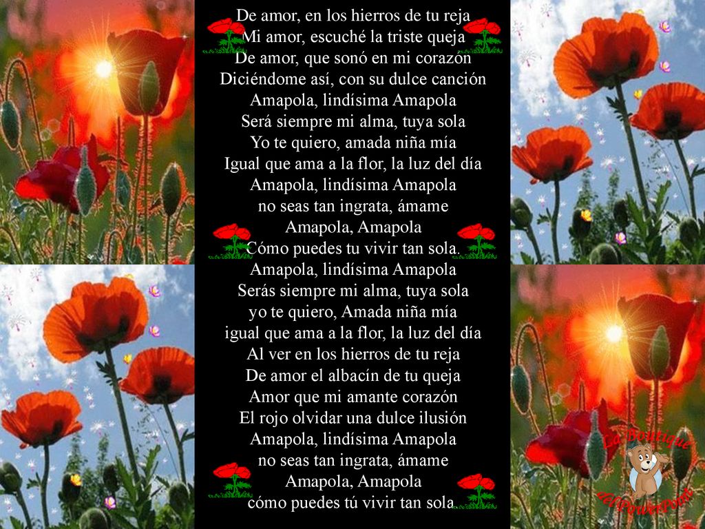De amor, en los hierros de tu reja Mi amor, escuché la triste queja De amor, que sonó en mi corazón Diciéndome así, con su dulce canción
