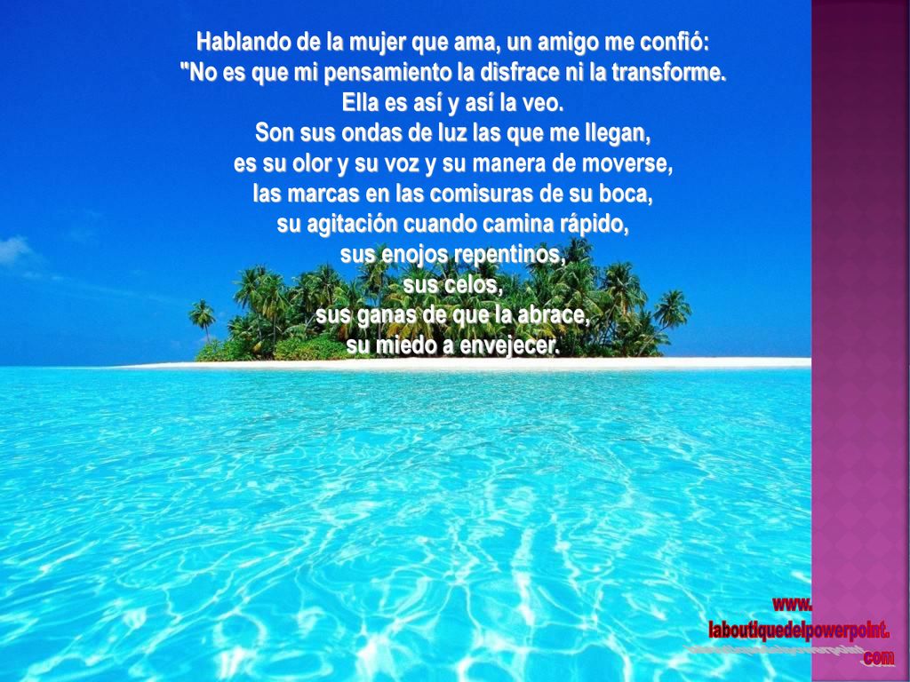 Hablando de la mujer que ama, un amigo me confió: