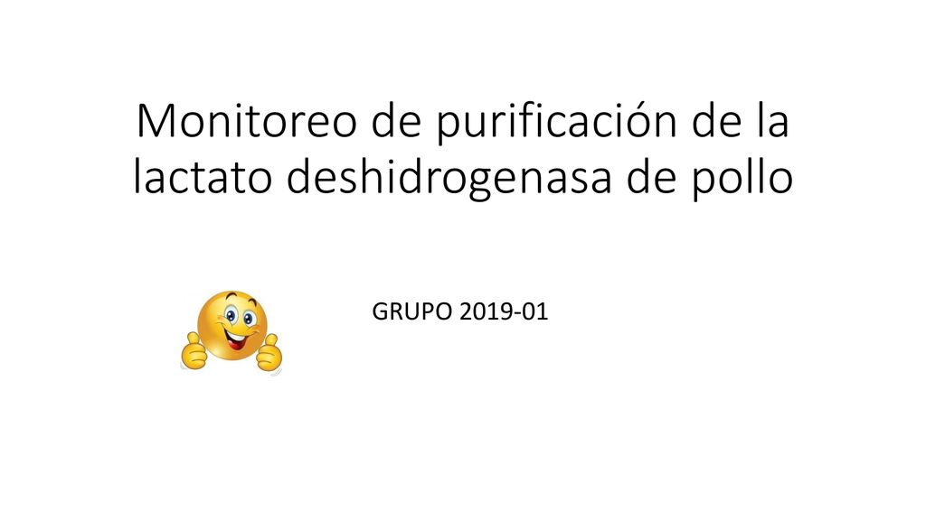 Monitoreo de purificación de la lactato deshidrogenasa de pollo