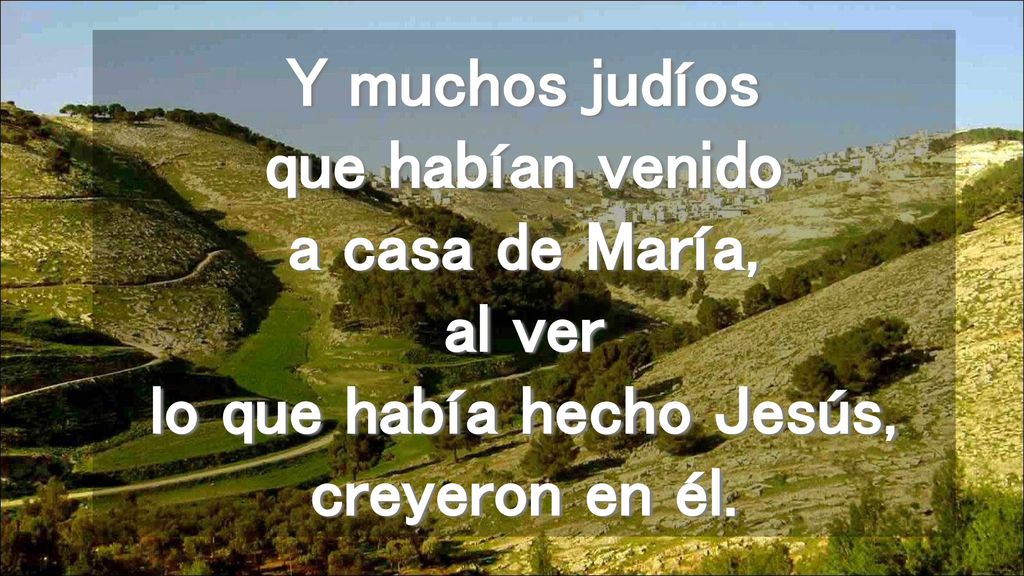Y muchos judíos que habían venido a casa de María, al ver lo que había hecho Jesús, creyeron en él.