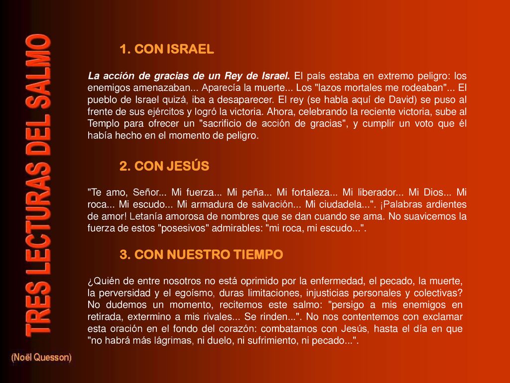1. CON ISRAEL 2. CON JESÚS 3. CON NUESTRO TIEMPO