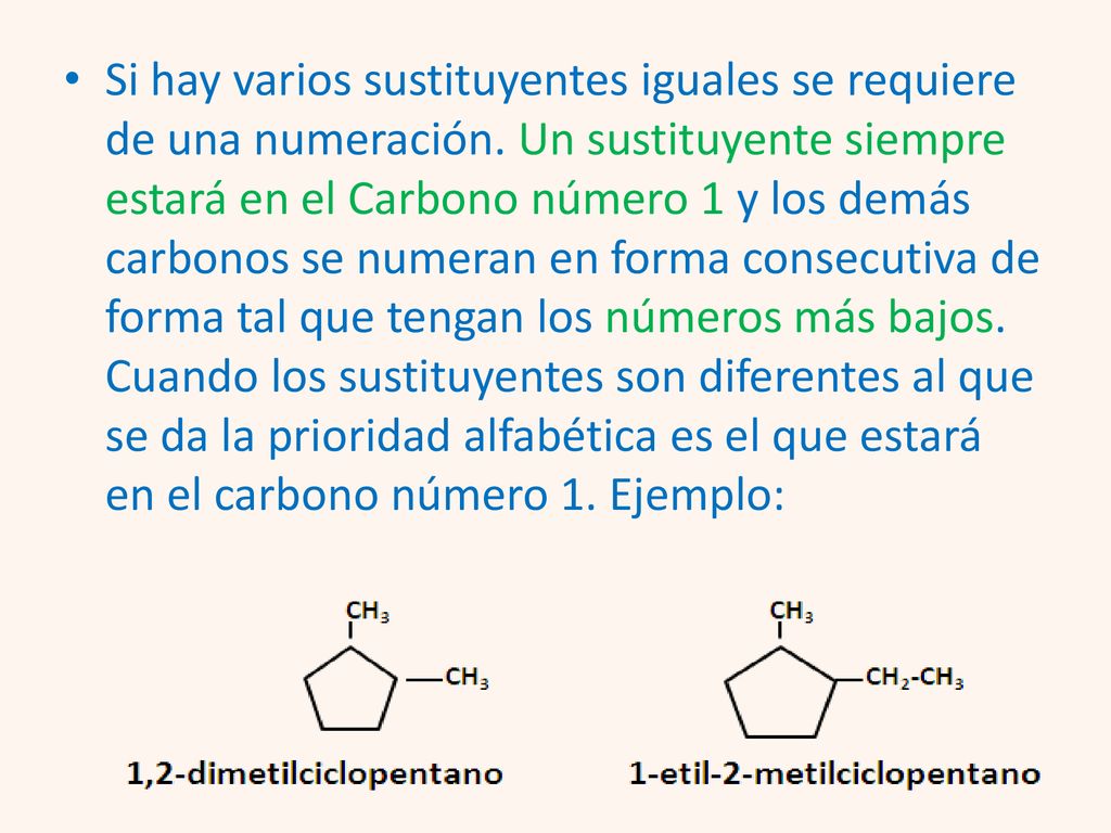 Si hay varios sustituyentes iguales se requiere de una numeración