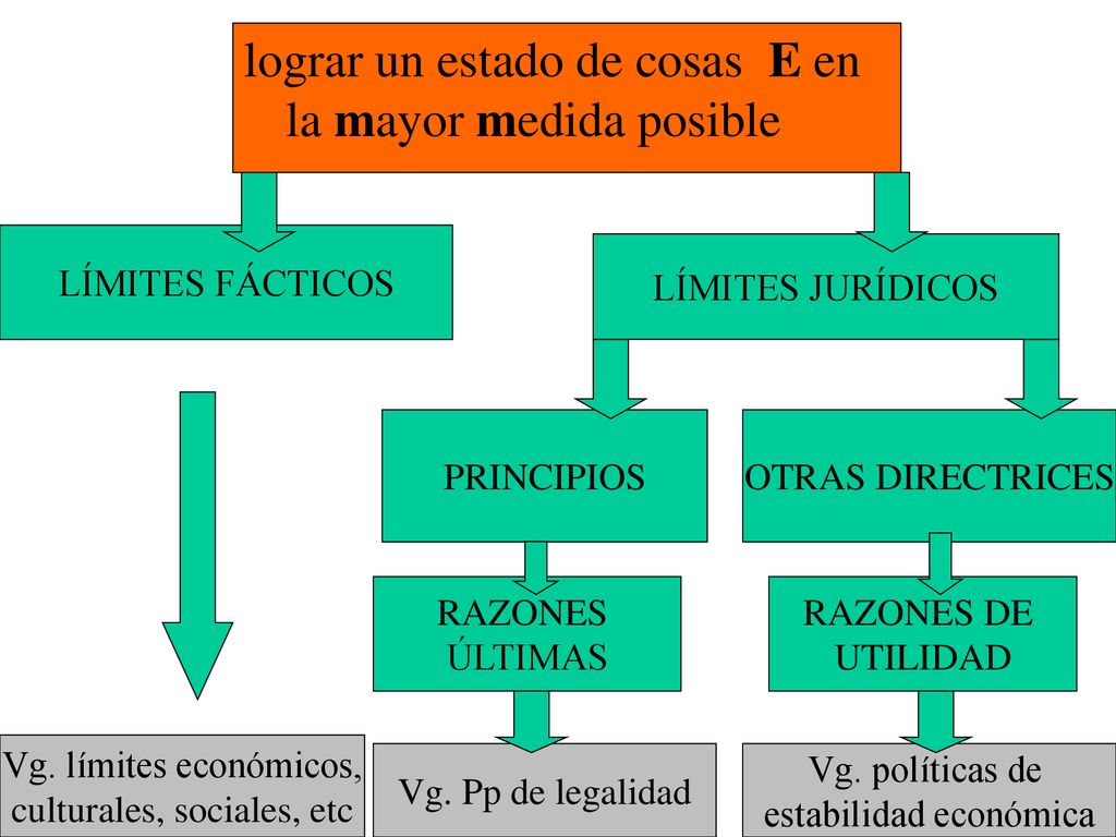 lograr un estado de cosas E en la mayor medida posible