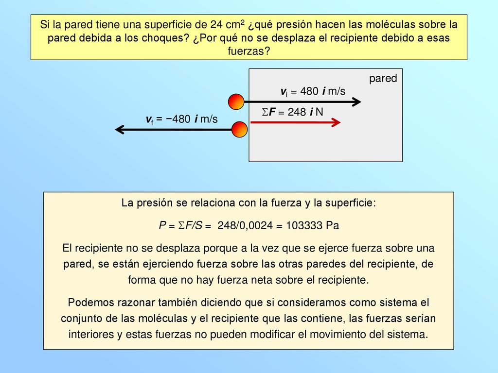 La presión se relaciona con la fuerza y la superficie:
