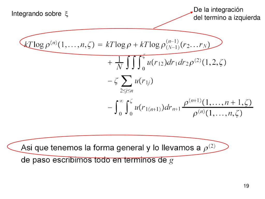 De la integración del termino a izquierda Integrando sobre 