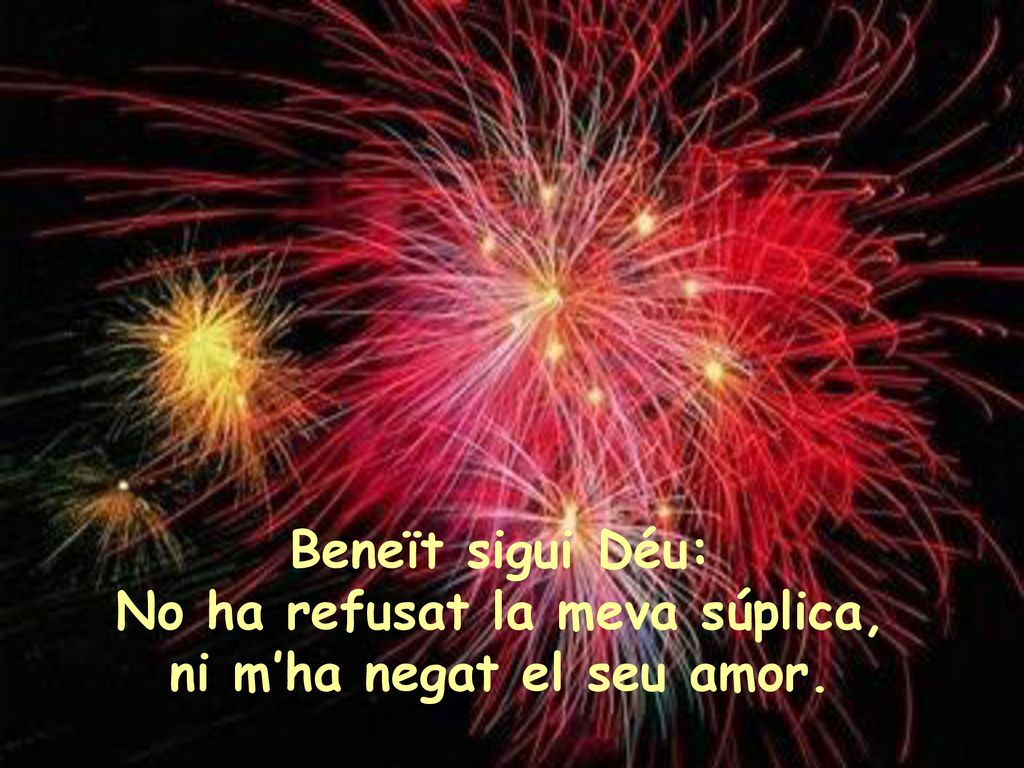 No ha refusat la meva súplica, ni m’ha negat el seu amor.
