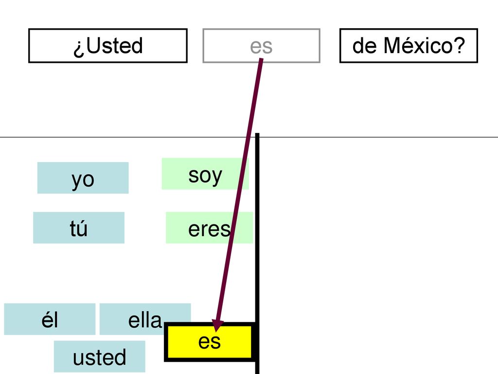 ¿Usted es de México divertidos soy yo tú eres él ella es usted