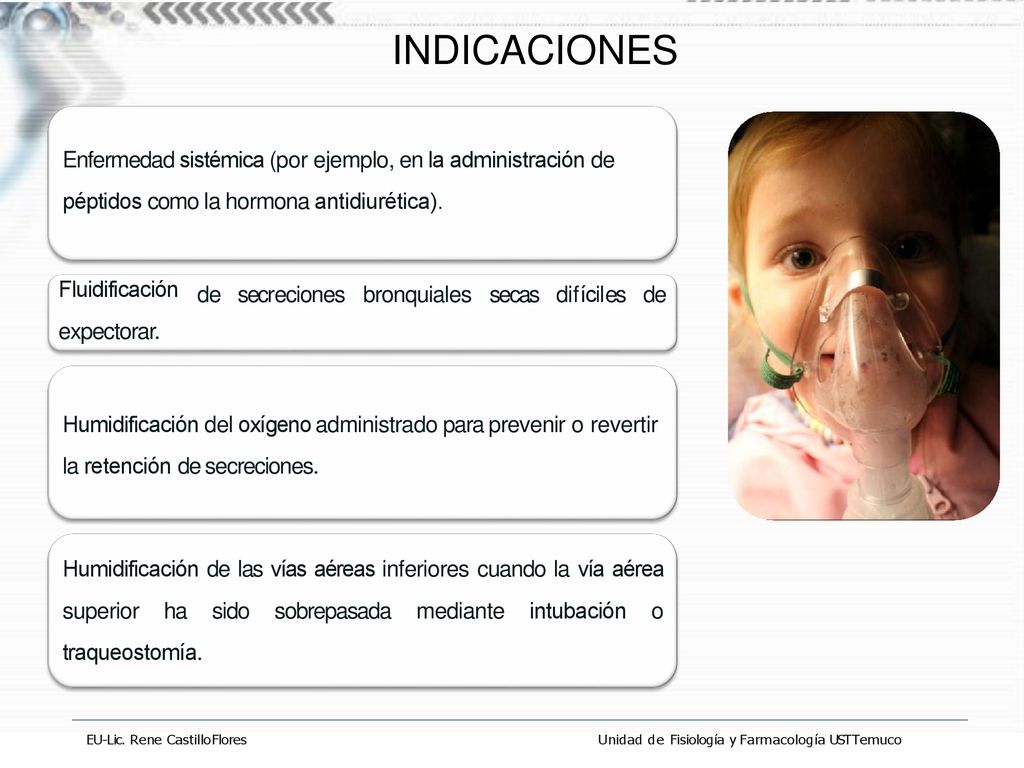INDICACIONES Enfermedad sistémica (por ejemplo, en la administración de péptidos como la hormona antidiurética).