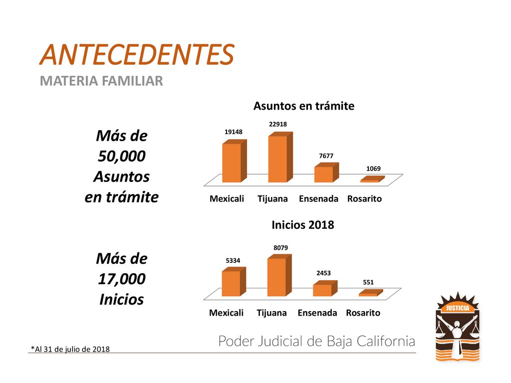 ANTECEDENTES Más de 50,000 Asuntos en trámite Más de 17,000 Inicios