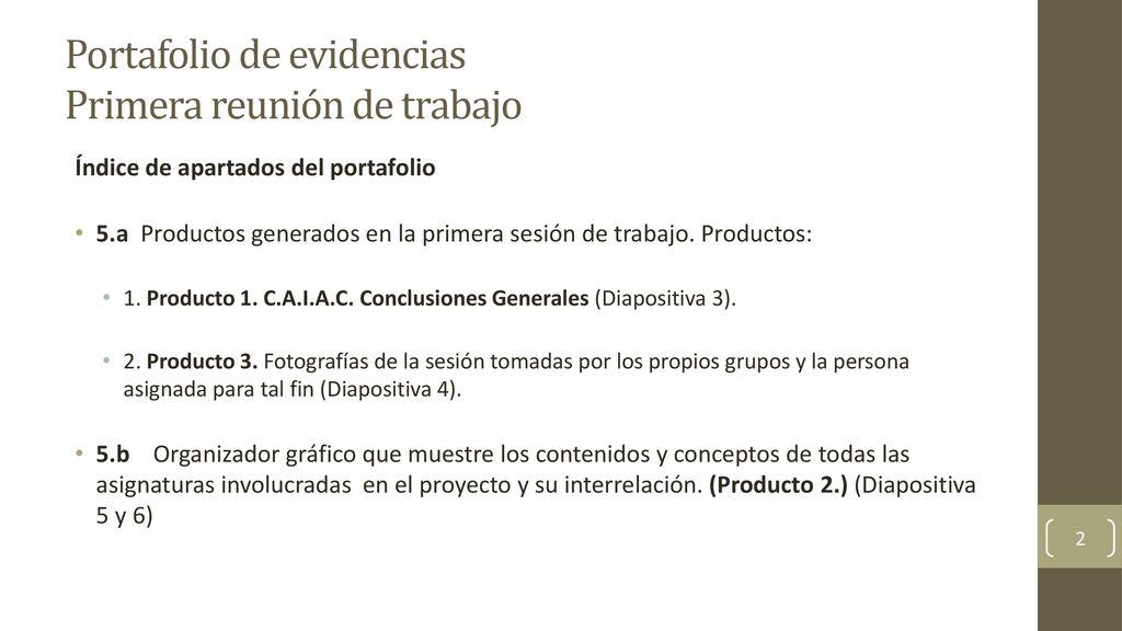 Portafolio de evidencias Primera reunión de trabajo