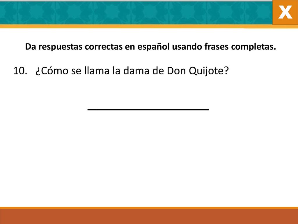 Da respuestas correctas en español usando frases completas.