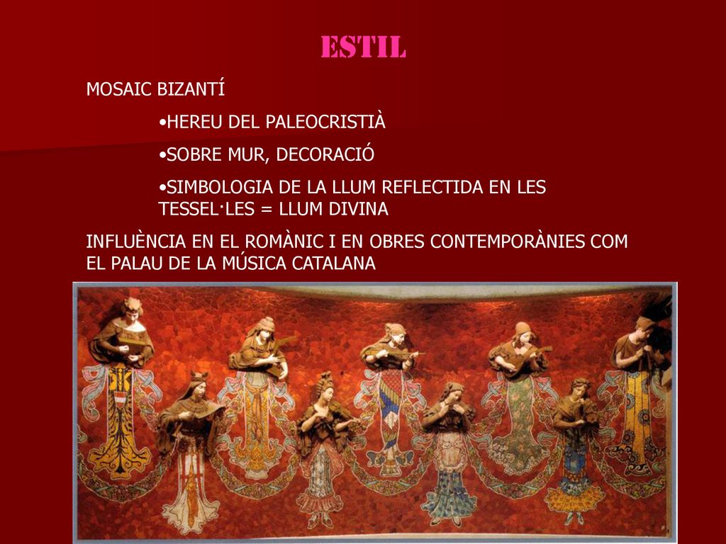 ESTIL MOSAIC BIZANTÍ HEREU DEL PALEOCRISTIÀ SOBRE MUR, DECORACIÓ