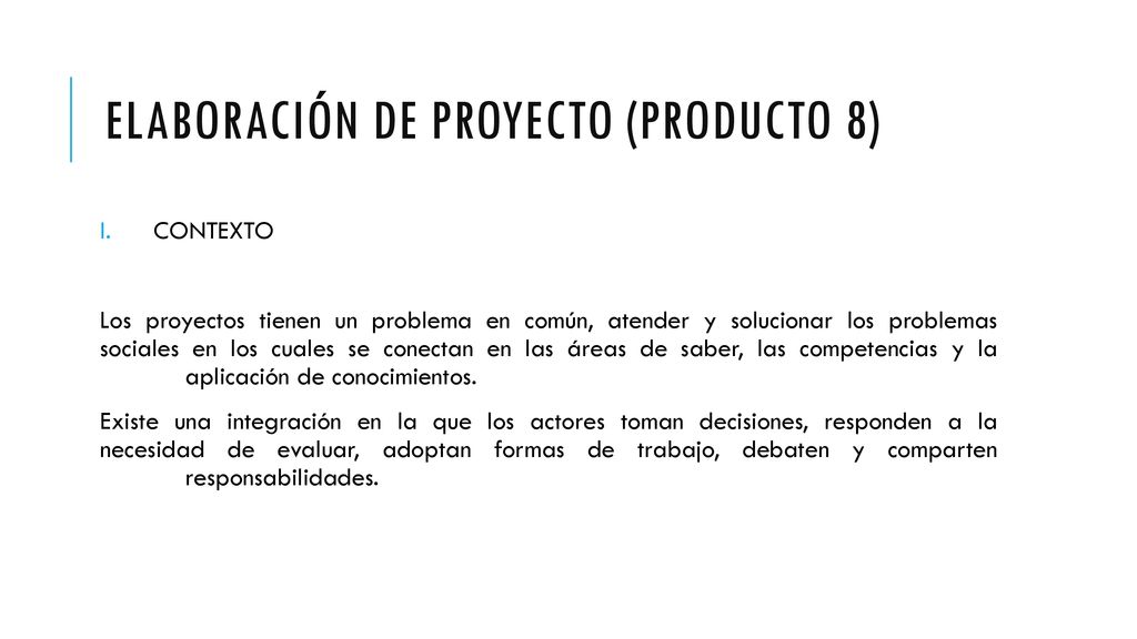 Elaboración de Proyecto (producto 8)