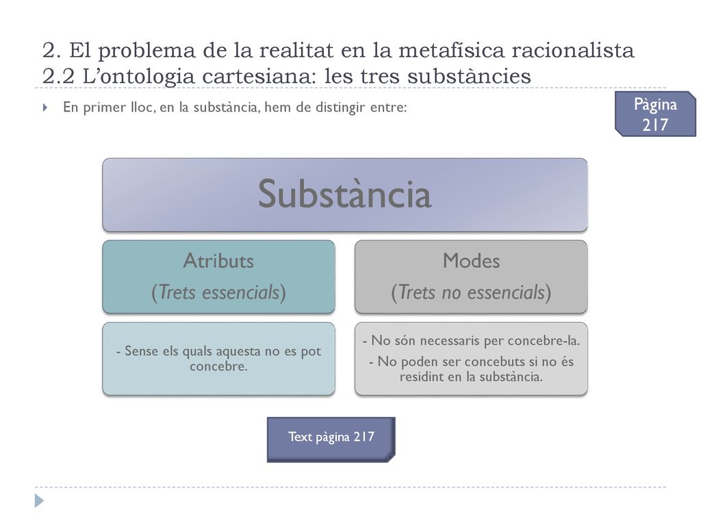 2. El problema de la realitat en la metafísica racionalista 2