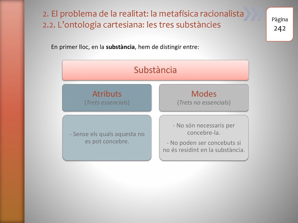 2. El problema de la realitat: la metafísica racionalista 2. 2