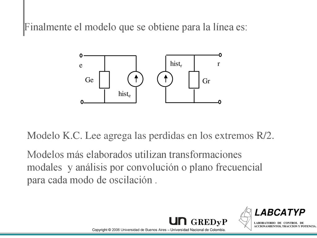 Finalmente el modelo que se obtiene para la línea es: