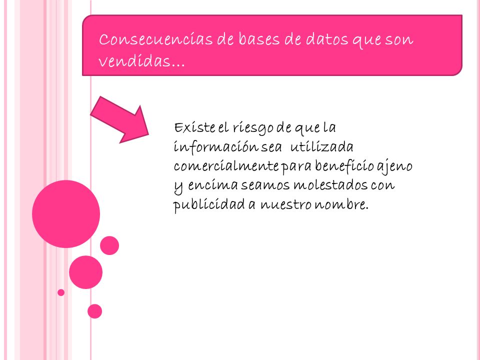 Consecuencias de bases de datos que son vendidas…