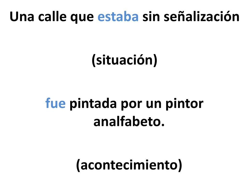 Una calle que estaba sin señalización (situación) fue pintada por un pintor analfabeto.