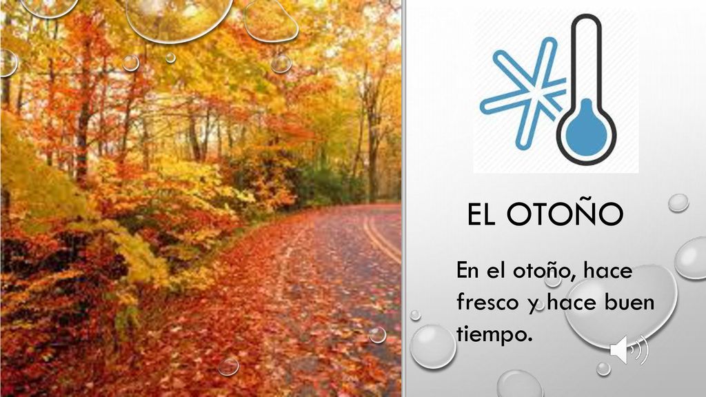 El otoño En el otoño, hace fresco y hace buen tiempo.