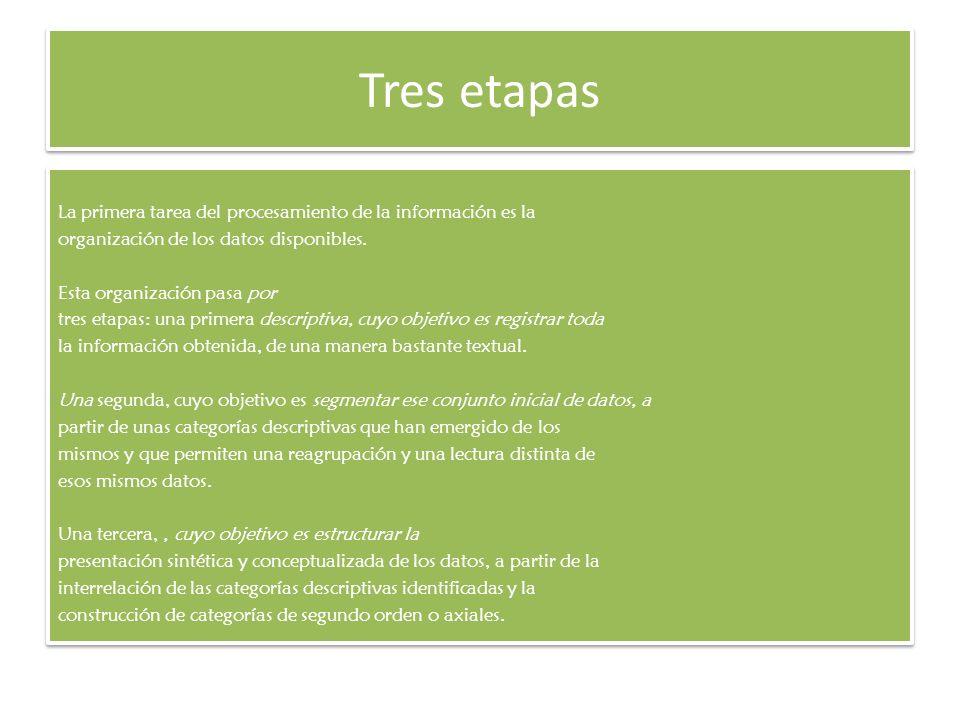Tres etapas