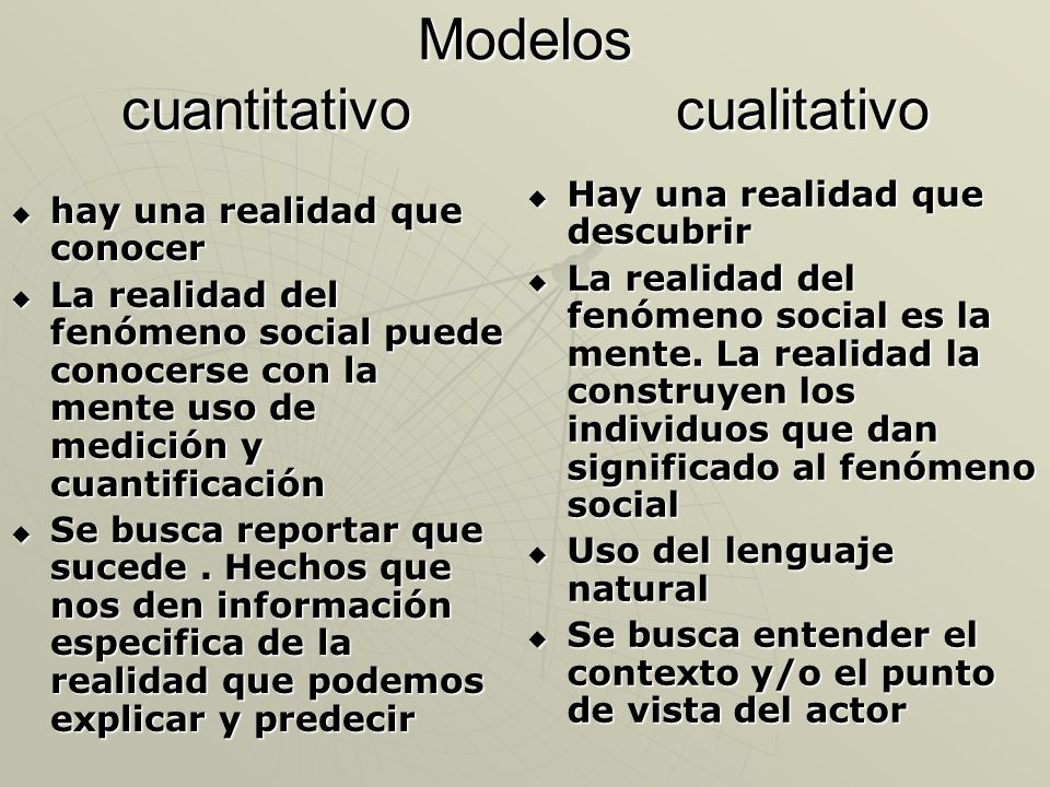 Modelos cuantitativo cualitativo