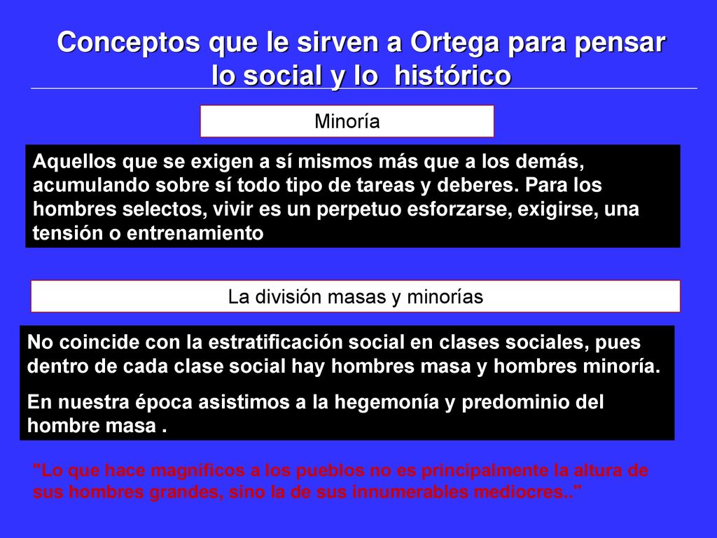 Conceptos que le sirven a Ortega para pensar lo social y lo histórico