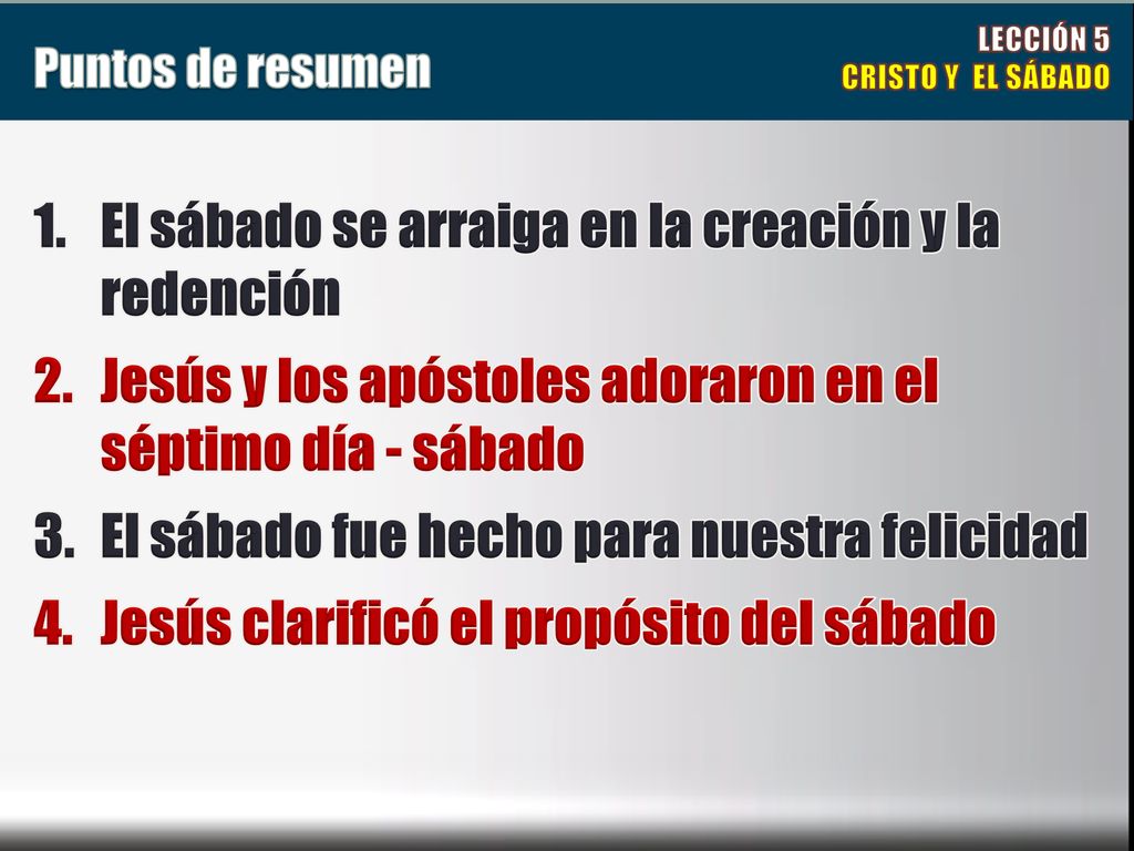 El sábado se arraiga en la creación y la redención
