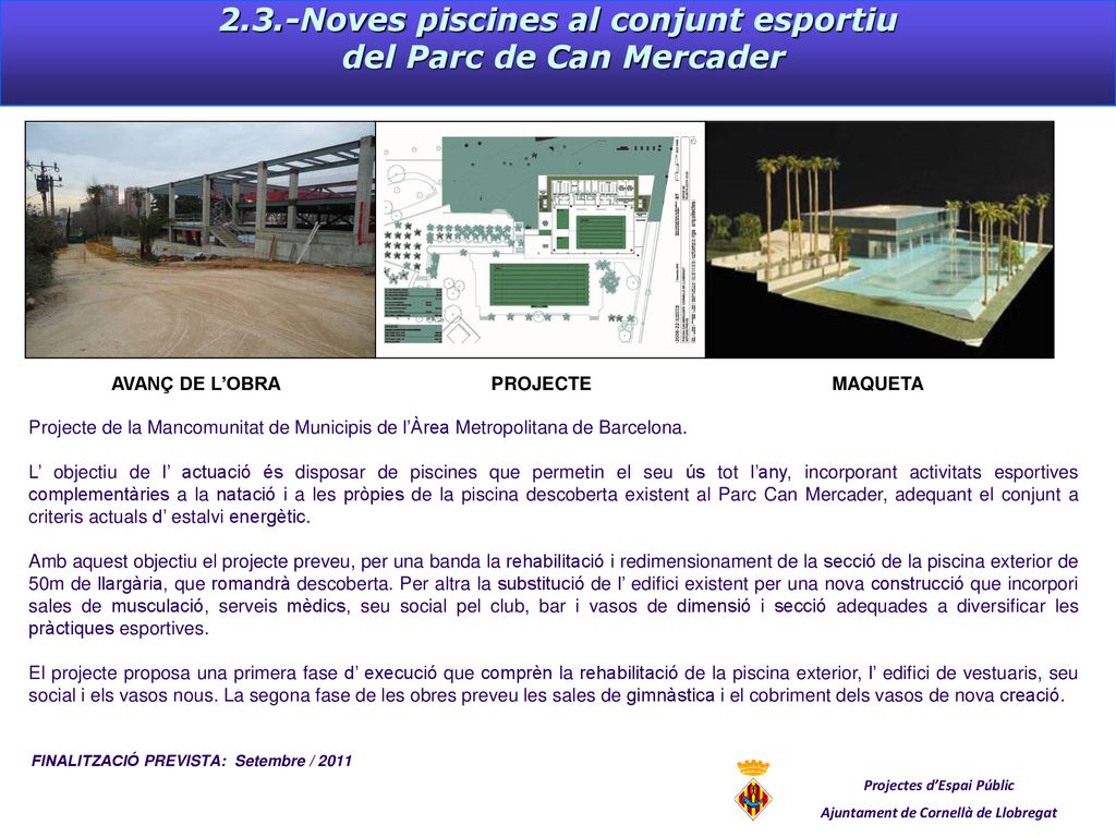 2.3.-Noves piscines al conjunt esportiu del Parc de Can Mercader