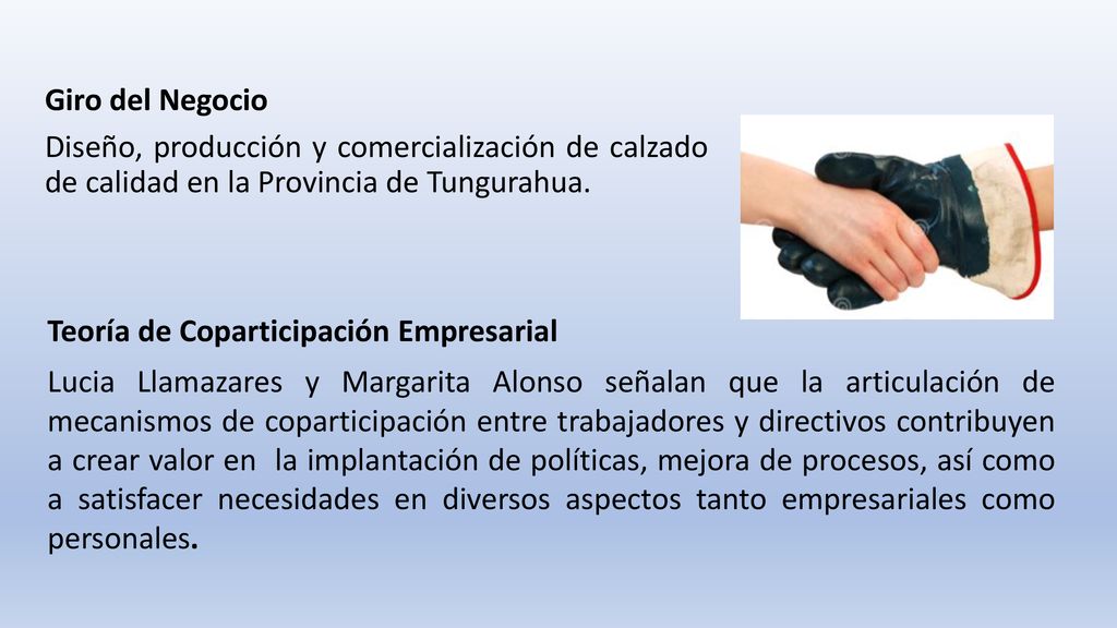 Giro del Negocio Diseño, producción y comercialización de calzado de calidad en la Provincia de Tungurahua.