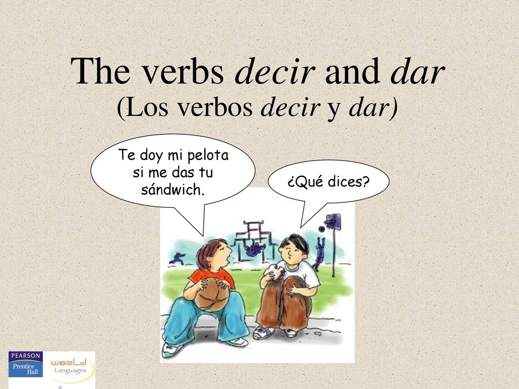 The verbs decir and dar (Los verbos decir y dar)