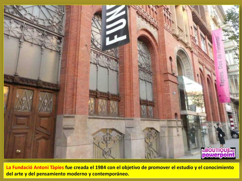 La Fundació Antoni Tàpies fue creada el 1984 con el objetivo de promover el estudio y el conocimiento del arte y del pensamiento moderno y contemporáneo.