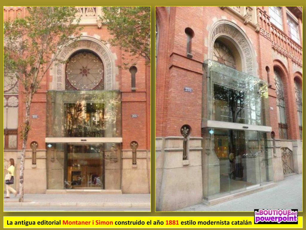 La antigua editorial Montaner i Simon construido el año 1881 estilo modernista catalán