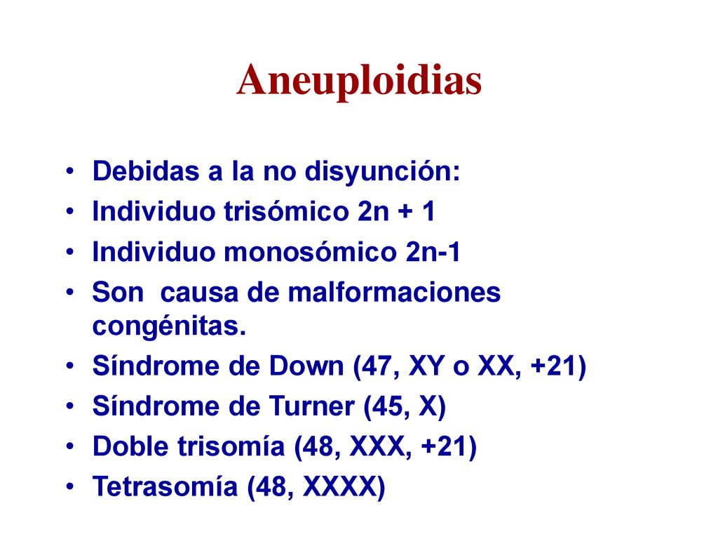Aneuploidias Debidas a la no disyunción: Individuo trisómico 2n + 1