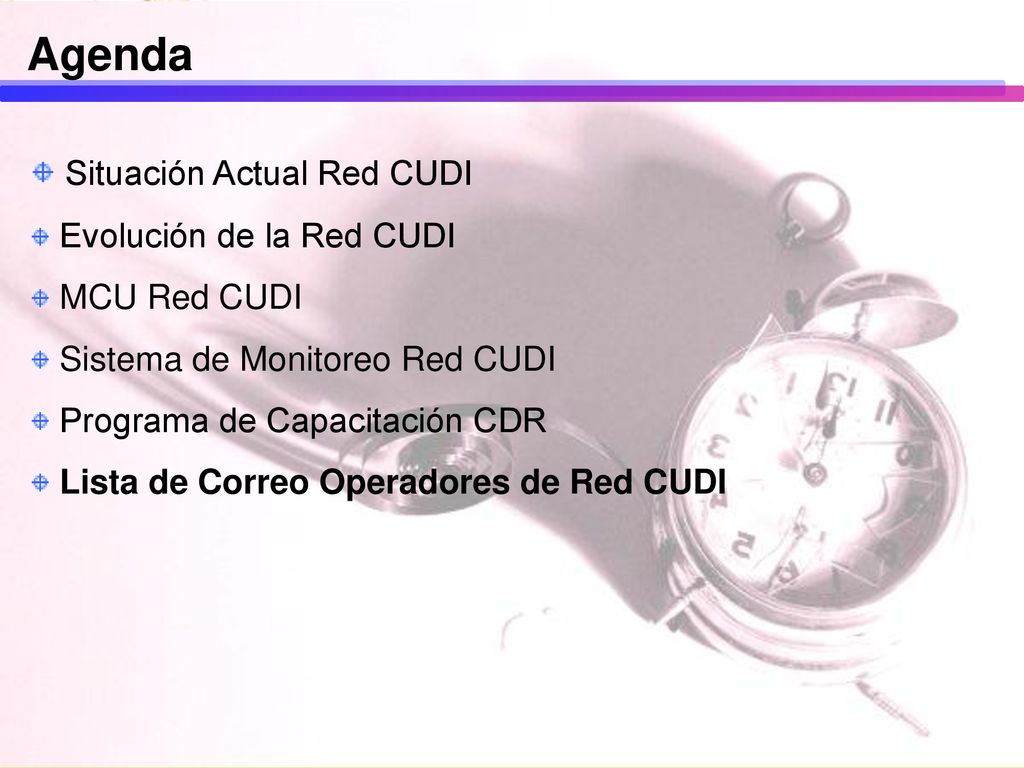 Agenda Situación Actual Red CUDI Evolución de la Red CUDI MCU Red CUDI