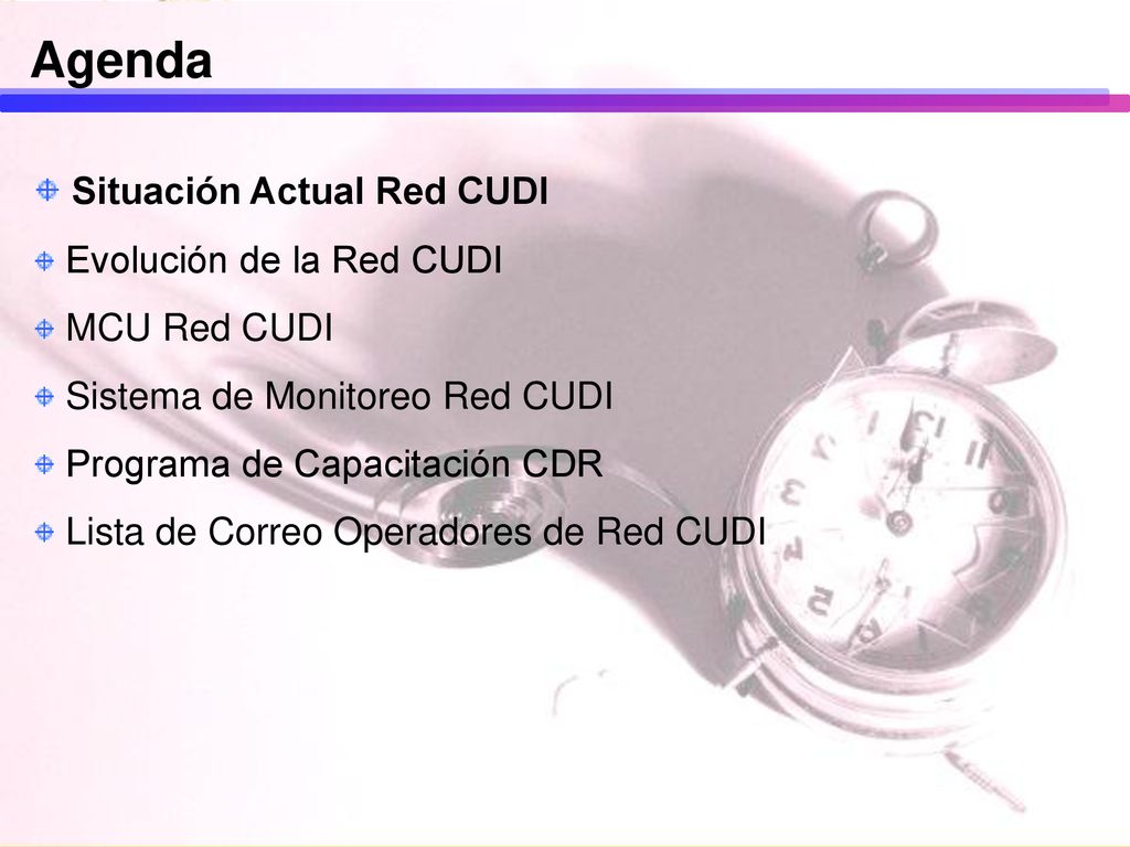 Agenda Situación Actual Red CUDI Evolución de la Red CUDI MCU Red CUDI