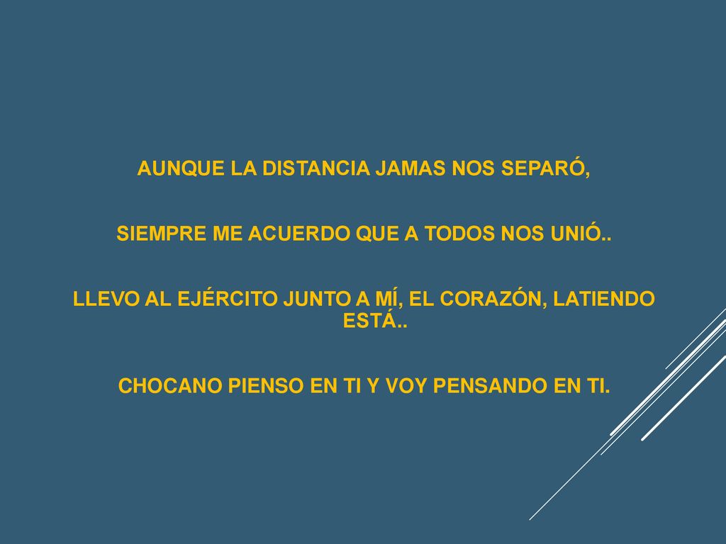 AUNQUE LA DISTANCIA JAMAS NOS SEPARÓ, SIEMPRE ME ACUERDO QUE A TODOS NOS UNIÓ..