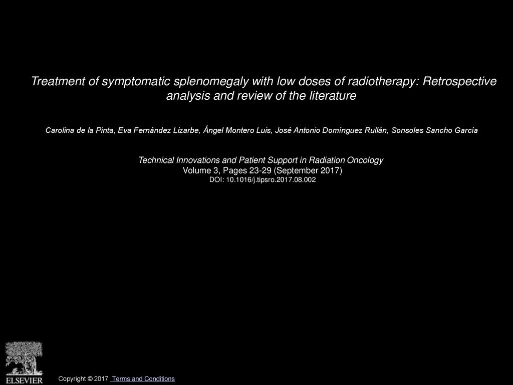 Treatment of symptomatic splenomegaly with low doses of radiotherapy: Retrospective analysis and review of the literature