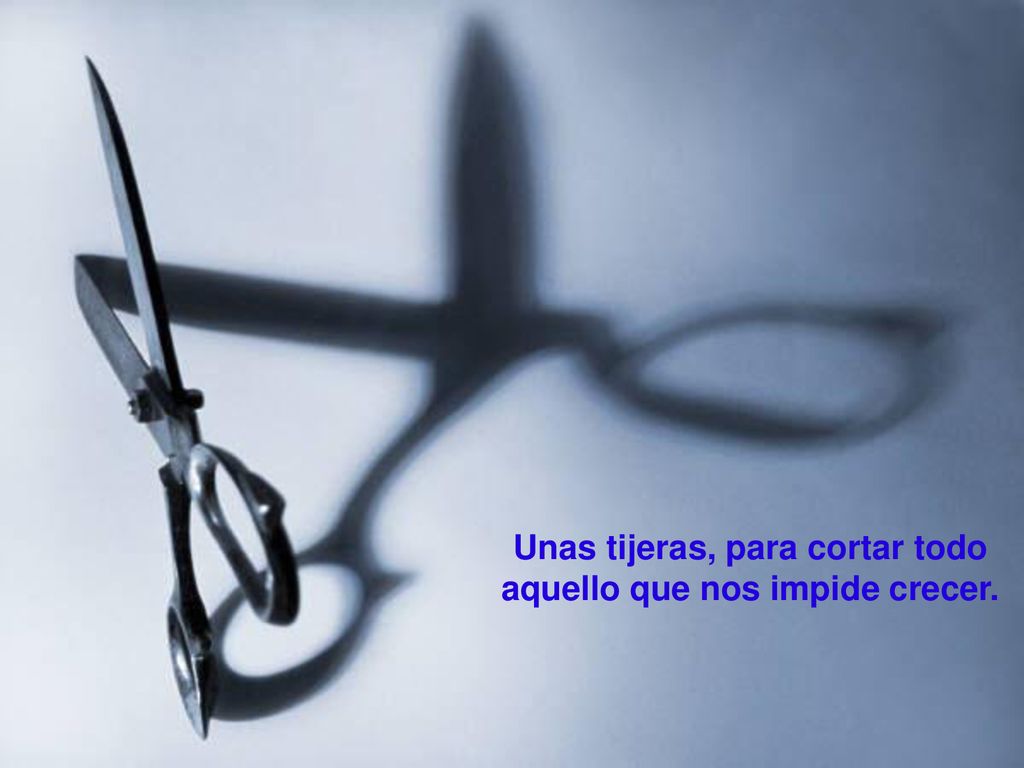 Unas tijeras, para cortar todo aquello que nos impide crecer.