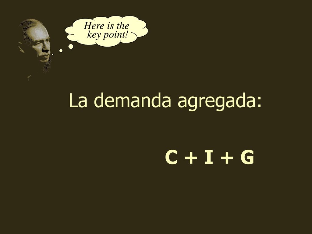 Here is the key point! La demanda agregada: C + I + G