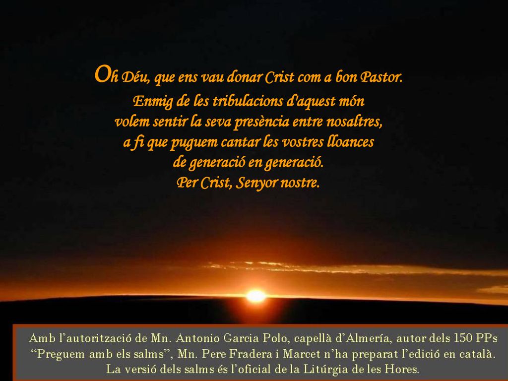 Oh Déu, que ens vau donar Crist com a bon Pastor