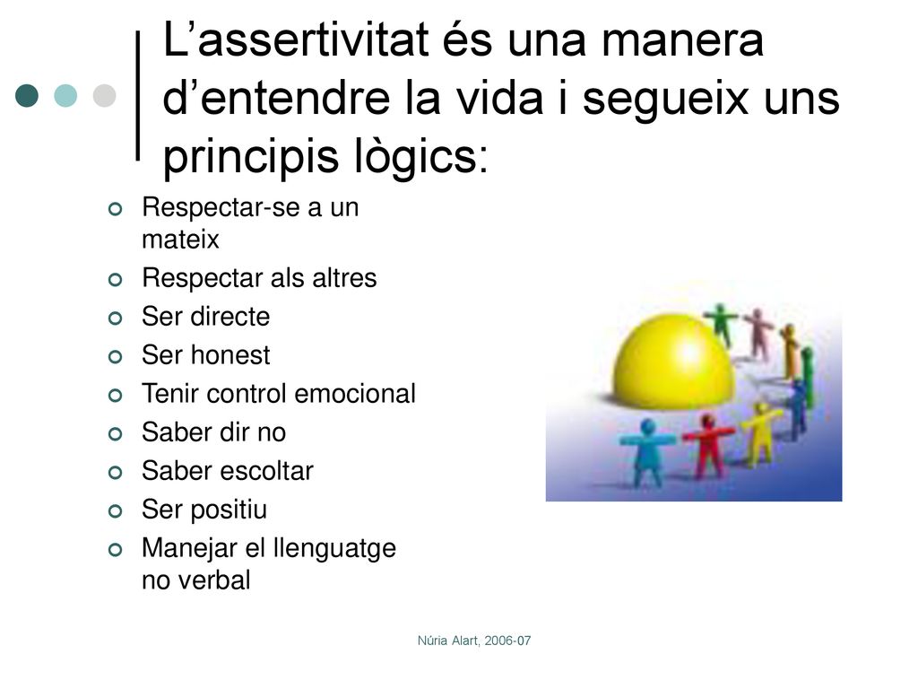 L’assertivitat és una manera d’entendre la vida i segueix uns principis lògics: