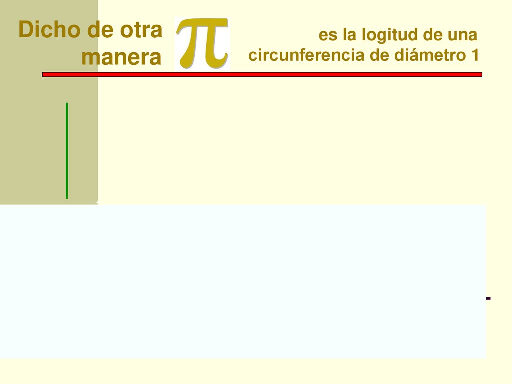 Dicho de otra manera es la logitud de una circunferencia de diámetro 1